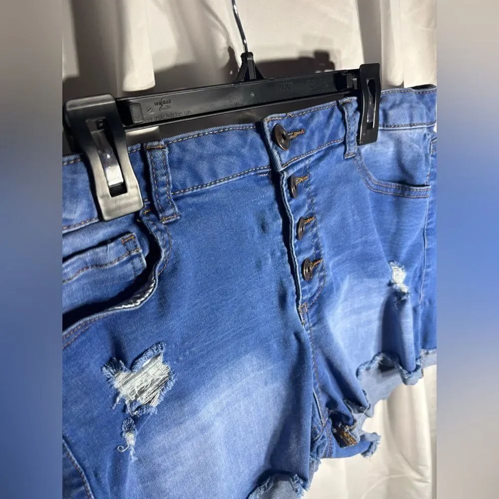 No Boundaries Button Fly Denim High Rise Shorts Junior Size 13 EPC